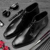 Classic Man Handmade Formal Dress Shoes Genuine Leather Round Toe Lace up Men's High-Top Cowboy Riding Ankle Boots SS403