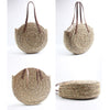 Fashion Round Straw Bags Rattan Women Shoulder Bags Casual Wicker Woven Handbags Moroccan Palm Basket Beach Bag Summer Big Tote