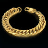 Cuban Link Bracelet For Men Jewelry Punk Gold Color Heavy Big Chain Link Men Stainless Steel Bracelet Pulseras