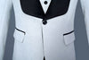 PYJTRL Brand Three Piece Wedding Fashion Brazer Suit Slim Fit Tuxedos For Men Shawl Lapel White Jacquard Prom Party Wear