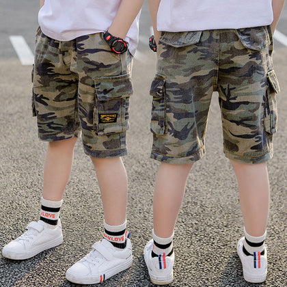 Summer Boys Camouflage Shorts Cotton Trousers Kids Beachwear Children Loose Sport Beach Shorts Sweatpants