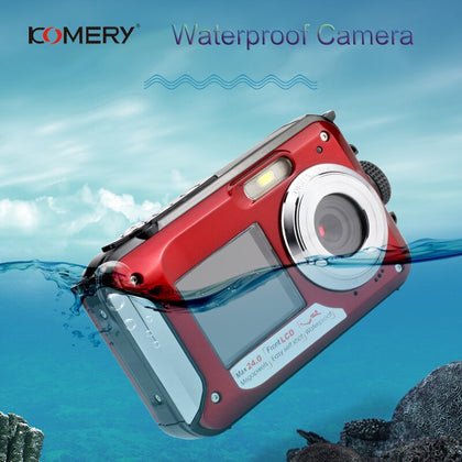 KOMERY WP01 Dual-screen Digital Waterproof Camera 2.7K 4800W Pixel 16X Digital Zoom HD Self-timer Free Shipping 3 Year Warranty