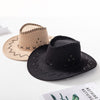 Parent-Child Summer Travel Sunscreen Suede Leather Western Cowboy Hat Men Women Kids Big Wide Brim Sun Jazz Cosplay Cap W2