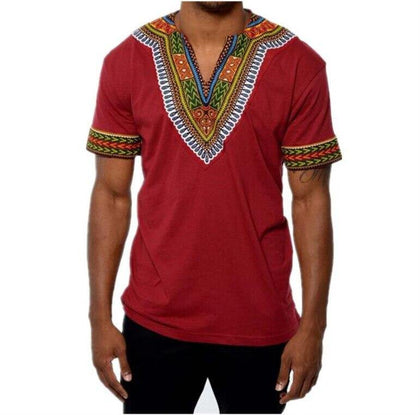 2018 Fashion Mens African Clothes Tops Tee Shirt Homme Africa Dashiki Dress Clothing Brand Casual Short Sleeve T Shirt for Men - Surprise store