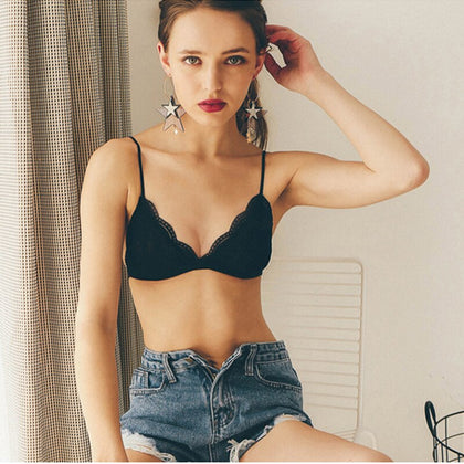 Fashion Thin Sexy Lace Bra Unpadded Bralette Wire Free Push Up Bra Lingerie Breathable Bras For Women Retro Soutien Gorge bh