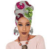 Print turban traditional African headscarf women headtie print headwrap with earring - Surprise store