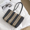 Clutch Bag Female Summer Beach Bag Straw Large Zipper Woven Straw Handbags Casual Big Shoulder Bag Women Flowers Ladies Tote Bag