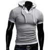 2017 Summer Fashion Hooded Sling Short-Sleeved Tees Male T-Shirt Slim Male Tops 4XL - Surprise store