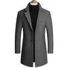 Winter Wool Jacket Men's High-quality Wool Coat casual Slim collar wool coat Men's long cotton collar trench coat - Surprise store