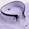 New 2017 Autumn Striped Casual Men Dress Shirts Fashion Designer Small Button down double Collar Cotton Men's Shirt M504