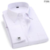 Men French Cuff Dress Shirt 2021 New White Long Sleeve Casual Buttons Shirt Male Brand Shirts Regular Fit Cufflinks Included 6XL
