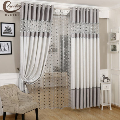 [byetee] Modern Curtain Thick Kitchen Blackout Curtains For Living Room Fabrics Livingroom Curtain Bedroom Curtains Cortinas