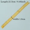 Anniyo 21.5CM,Men Bracelet Gold Color African Wide Bangle for Women,GP Hand Chain Jewelry Ethiopian Arab #002207