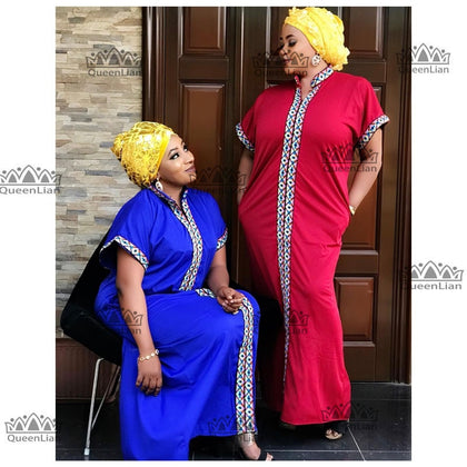 2019 SPring Traditional African Collar Long Dress bazin CLothing Women Print Loose Size with  Dashiki Dress For Lady (CP06#)
