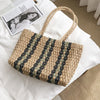 Clutch Bag Female Summer Beach Bag Straw Large Zipper Woven Straw Handbags Casual Big Shoulder Bag Women Flowers Ladies Tote Bag