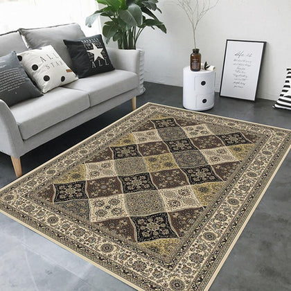 EHOMEBUY Square Carpet Chinese Classical Anti Slip Floral Pattern for Living Room/Bedroom Floor Protection Home Rug - Surprise store