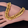 Cuban Link Bracelet For Men Jewelry Punk Gold Color Heavy Big Chain Link Men Stainless Steel Bracelet Pulseras