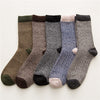 Winter new men's Harajuku retro thick warm high quality wool socks Fashion cotton thick line casual socks 5 pairs