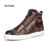 Winter Shoes Men Fashion Bling High Top Zipper Men Sneakers Height Increasing PU Leather Fur Lined Cotton Men Shoes Size 39-44 - Surprise store