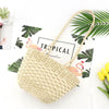 2019 New solid color retro straw bag shoulder woven bag casual handbag beach bag