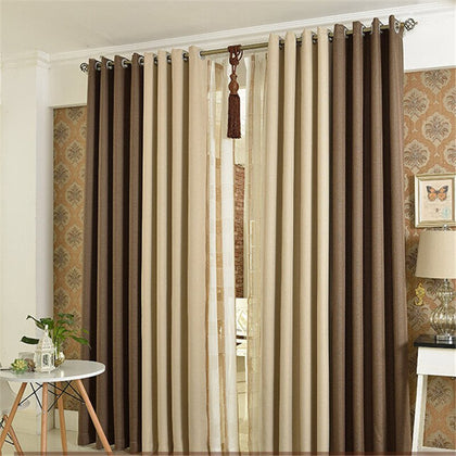 [byetee] Beige Coffee Bedroom Blackout Window Kitchen Luxury Curtains Doors For Living Room Window Curtains Curtain Drapes