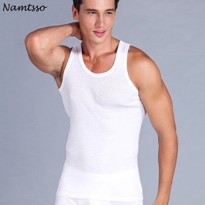 3 Pcs Men's Close-fitting Vest Fitness Elastic Casual O-neck Breathable H Type All Cotton Solid color Undershirts Male Tanks