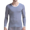 Men's Undershirt Thermal Super Thin Men Ice Silk Underwear Sheer T Shirts Long Johns Male Long Sleeves Tops Tees Breathable