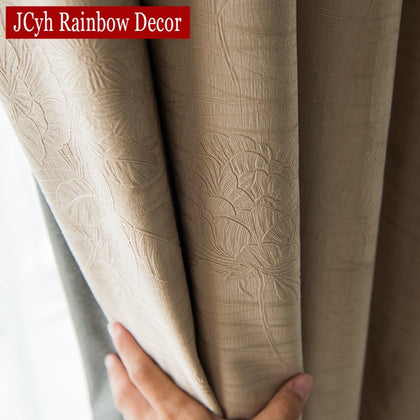 JCyh Solid Blackout Curtains For Living Room Bedroom Modern Blackout Curtains For Window Treatment Drapes Blinds Shading 85%