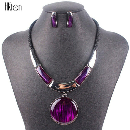 MS20129 Fashion Brand Jewelry Sets Round Pendant 5 Colors Faux Leather Rope High Quality Wholesale Price Party Gifts - Surprise store