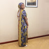 African Girl Long sleeves Dress Women's Kaftan Party Evening Clubwear With headband