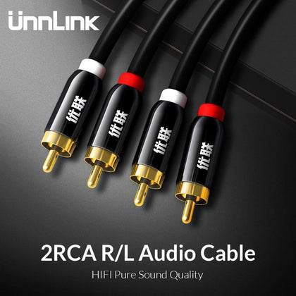Unnlink HIFI 2RCA to 2 RCA RCA Cable OFC AV Audio Cable 1m 2m 3m 5m 8m 10m For TV DVD Amplifier Subwoofer Soundbar Speaker Wire - Surprise store