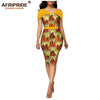 African wax summer bodycon dresses for women AFRIPRIDE tailor made adjustable sleeves knee length women party dress A1925006 - Surprise store