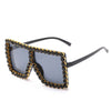 2020 Oversized Square Colorful Diamond Sunglasses Women Big Frame Luxury Crystal Sun Glasses One-piece Rhinestone Eyewear UV400