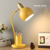 Nordic Iron Art LED Fashion Simple Desk Lamp Eye Protection Dimming Metal Pen Holder Table Lamp Living Room Bedroom Home Decor