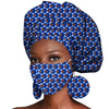 African Headwrap Earrings Hair Accessories Scarf Bonnet Ankara Wax Fabric Head Turban African Headscarf Mask Match Print A20H004