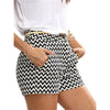 2021 New Fashion Woman Shorts Summer New Arrival Black And White Mid Waist Casual Pocket Straight Shorts Plaid Shorts