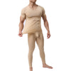 Men Undershirts Sets Ultra-thin Ice Silk Short Sleeve T Shirts Leggings Pants Transparent Tops Tee Trousers Underwear Sleepwear