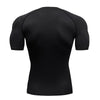 Compression T-shirt Men Running Tights Lycra Tee Shirt Male Bodybuilding Top Black Tees Men's Clothing Short Sleeve T-shirt - Surprise store