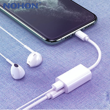 2 in 1 Adapter Splitter Cable For iPhone 11 Pro Xs Max XR 7 8 Plus iPad iOS Dual Lightning Charging Audio Earphone OTG Accessory