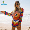 Beachsissi Colorful Knitted Cover Up Bikini Women Swimsuit Lace-up Kimono 2021 Beach Dress Bathing Suit Beachwear Tunic Robe