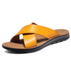 YEINSHAARS Summer Sandals Men Leather Classic Roman Open-toed Slipper Outdoor Beach Rubber Summer Shoes Flip Flop Water Sandals