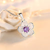 NEHZY 925 Sterling Silver New Woman Fashion Jewelry High Quality Pink Purple Crystal Zircon Flower Pendant Necklace Length 45CM