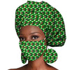 African Headwrap Earrings Hair Accessories Scarf Bonnet Ankara Wax Fabric Head Turban African Headscarf Mask Match Print A20H004