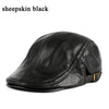 Hats Men Women Street Bonnet Genuine Leather Beret Male Thin Hats 55-61 cm Adjustable Forward Cap Leisure Duckbill Casquette
