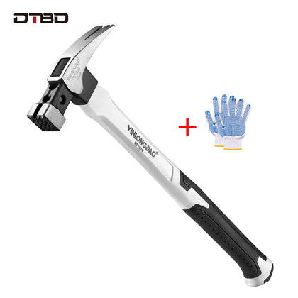 DTBD Magnetic Claw Hammer for Woodworking Automatic Nail Suction Hammer Multifunction Non-slip Shockproof Steel Hammer Hand Tool