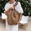 Hand-woven Women's Shoulder Handbag Bohemian 2021 Summer Straw Beach Tote Bag Travel Shopper Weaving Shopping Bags