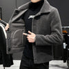 Men winter keep warm Woolen  Coats Men's granular woollen cloth Double sided Woolen Jackets Plus size S-4XL