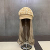 202011-yuchun fashion plaid hat patchwork long False hair lady service Octagonal hat women leisure visors cap - Surprise store