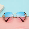 Big Pearl Luxury Rhinestone Rimless Sunglasses Women 2021 Fashion Designer Vintage Sun Glasses Brand Shades Gradient Eyeglasses