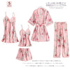 5PCS Pajamas Sleep Set Women Nightwear V-Neck Lace Sleepwear Sexy Nightie Bathrobe Wear Home Suit Negligee Spring Robe Gown